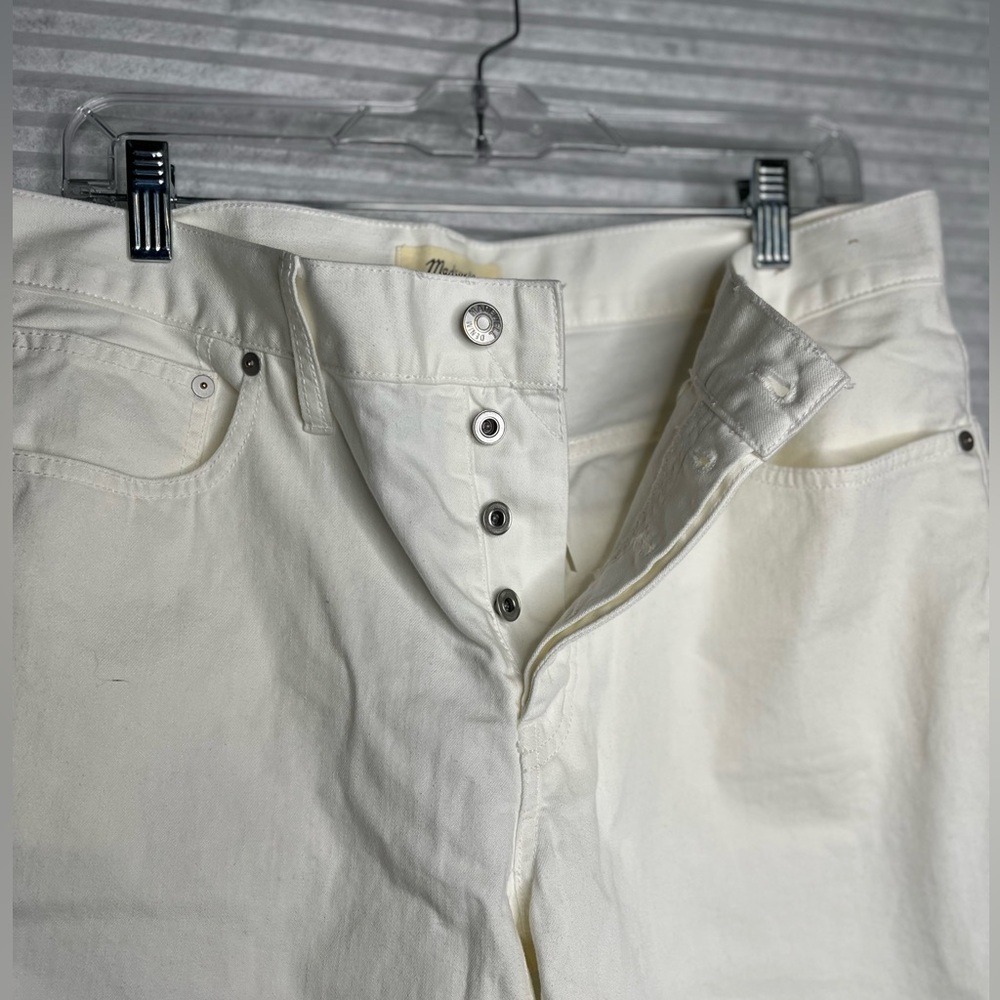 MADEWELL LowSlung Straight Pants  White High Rise Size 30 Office Academia Preppy - Picture 7 of 12